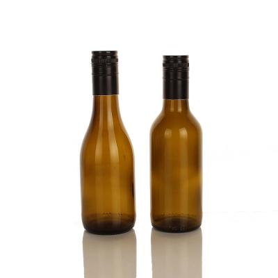 China New 180ml Beverage Screw Cap Small Empty Wine Bottle Glass Champagne Red Wine Empty Glass Bottle for sale