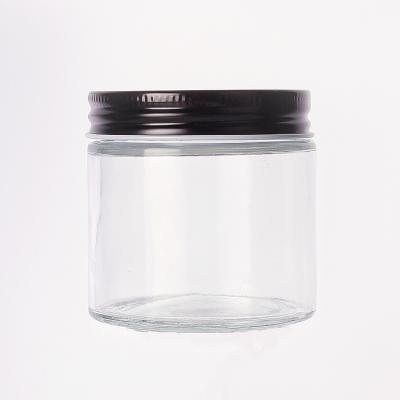 China 120ml 200ml 280ml 350ml round food storage glass jar, food packaging glass bottle with plastic lid or metal lid for sale