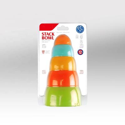 China Safe Toddler Kids Baby Stacking Up Bowl Cup Toys For Children 13.6*17.8cm for sale