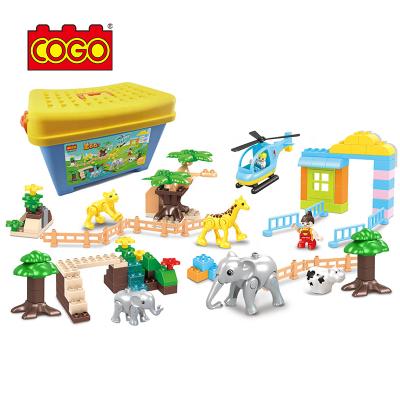 China COGO 112pcs Building Toy Kids Animal Zoo Big Building Blocks Toys Big Building Size Building Bricks Juguetes Set For Kids for sale