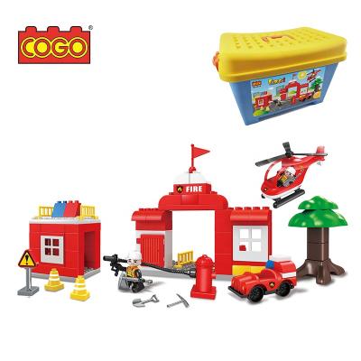 China Big Fire Toy COGO 76pcs Kids DIY Building Preschool Toys Set Building Blocks Juguetes Educational Brick Building for sale