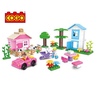 China Custom Building Toy COGO 103pcs City Girl Children ABS DIY Assemble Large Building Bricks Building Block Light Up Toys Set for sale