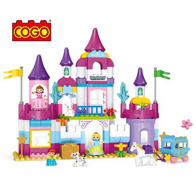 China Building Toy COGO 130pcs Pink Castle Kids DIY Building Block Plastic Bricks Large Juguetes Educational Assemble Toys For Girl for sale