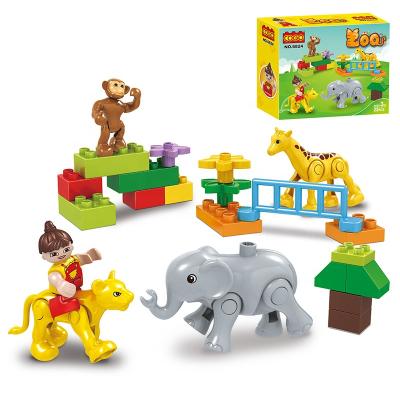 China Kids DIY Building Toy COGO 22pcs Animal Assemble Large Building Blocks Zoo Building Children Toy Set Factory Wholesale for sale