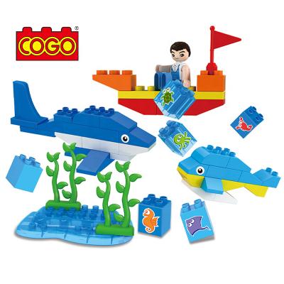 China Building Toy COGO 47PCS Children DIY Animal Assemble Building Block 3D Brick Construction Light Up Building Toy Set For Toddlers for sale