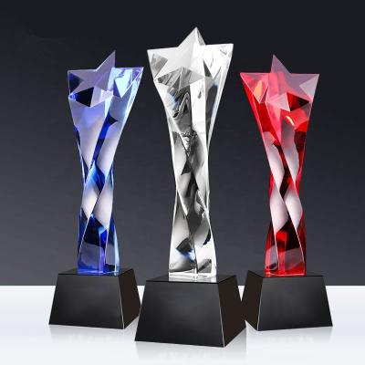 China New Design Europe Champions Crystal Trophy Cup Custom Crystal Opens Medal Awards Star Crystal Trophy For Sale for sale