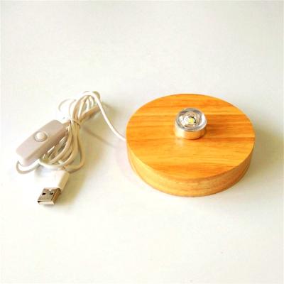 China Modern EUROPEAN FREE SAMPLE Creative Solid Wood Night Light, Handmade DIY USB LED Table Lamp Base Wooden Lamp Holder for sale