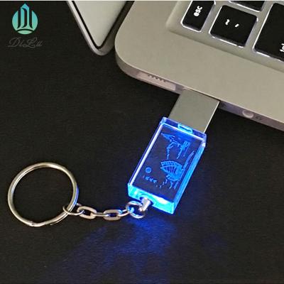 China Souvenirs/Trophies/Gifts Custom Logo1gb 4gb 8gb 16gb 32gb 64gb Crystal Usb Flash Drives With Shower Special Led Light For Business Gift for sale