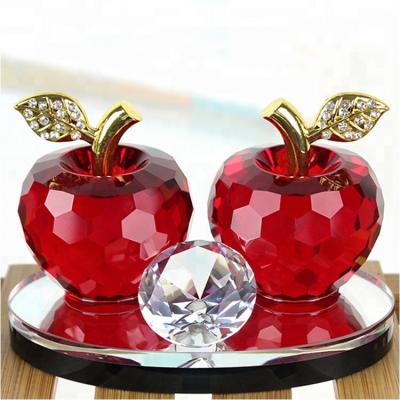 China Personal Care Hot Sale Apple Shaped Crystal Glass Perfume Glass Bottle For Car Decorations for sale