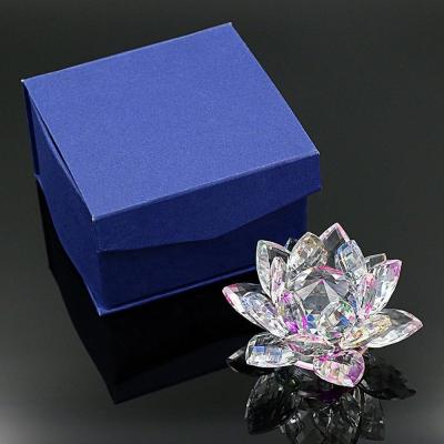 China China Colorful Artificial Glass K9 Crystal Lotus Flower Candle Holder For Wedding Flower Gifts for sale