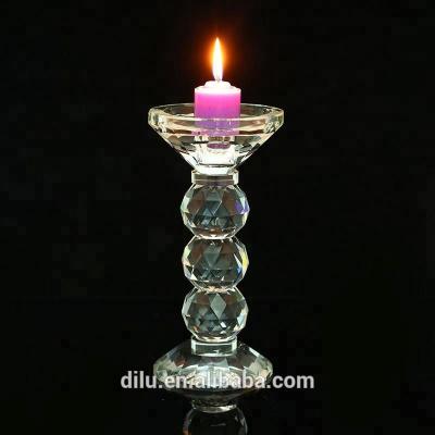 China Wholesale Home Decoration Long-stemmed Crystal Glass Candle Holder Large for sale