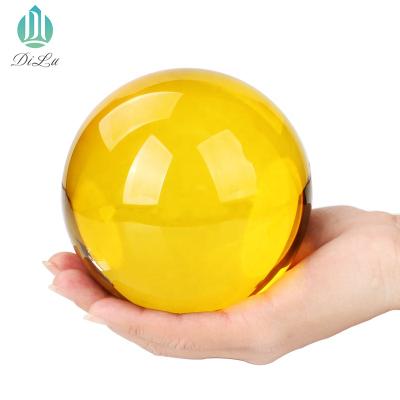 China China wholesale solid seven color K9 yellow Crystal Glass Ball 200MM beautiful 80mm 100mm 150mm for decoration DILU CRYSTAL BALL for sale