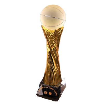 China China Custom Metal White Crystal Glass Trophy Basketball /Soccer Trophies Awards For Recognition Award for sale