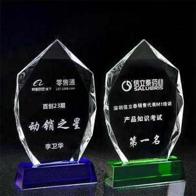 China China Wholesale Crystal Glass Shield Awards Corporate Optical Business Awards Crystal Trophy for sale