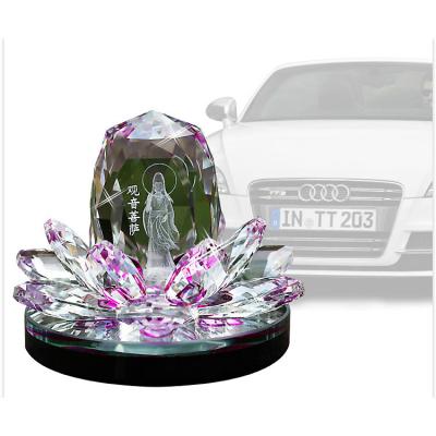 China Crystal Perfume Crystal Car Perfume Bottle Personal Care Lotus OrnamentsGlass Bottle Decoration for sale