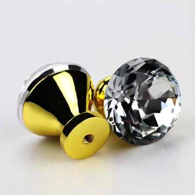 China Cheap Price K9 Crystal Furniture Kitchen Cabinet Knob Different Colors Crystal Materials Cheap Crystal Knobs For Cabinet for sale