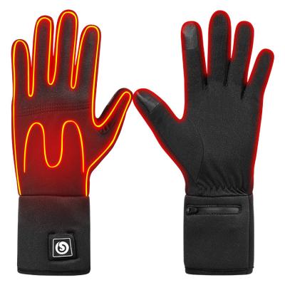 China Breathable Thermal Winter 3 Levels Button Waterproof Touch Screen Rechargeable Battery Cycling Gloves Thin Passion Liner for sale