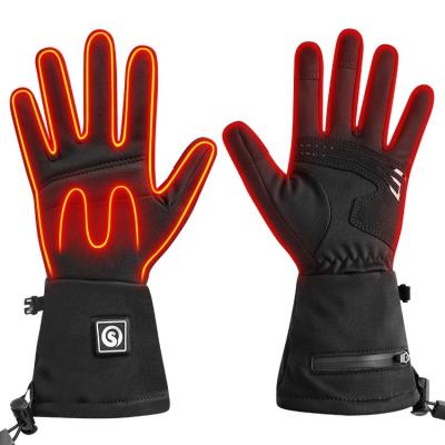 China Soft Touch Smart Sensor Gloves Warm Touch Screen Polyester Winter Sports Heating Battery Heated Cycling Gloves for sale