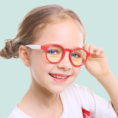 China For Child Eyewear Silicone Glass Reading Glasses Frame Anti Blocking Light Blue Glasses Optical Frame For Kids Glasses for sale