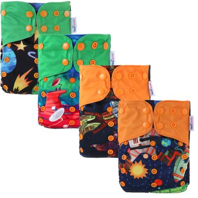 China New Fashion Colorful Bamboo Fiber Baby Cloth Printed Hot Selling Reusable Cloth Diapers for sale