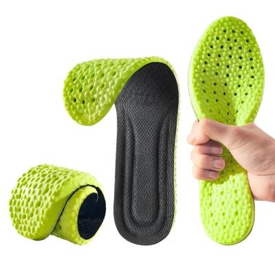 China Quick-Drying Rise Shock Absorption Insole Green PU Memory Foam Breathable Arch Support Orthopedic Shoes Pad Sport Foot Care Insole for sale