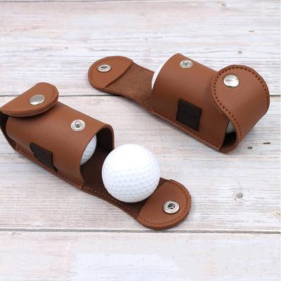 China GENUINE LEATHER PU Golf Ball Holder Tee Storage Gift Bag Attachment Leather Portable for sale