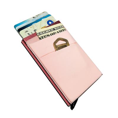 China Fashion Minimalist Automatic Card Wallet With Money Clip RFID Blocking Wallet, Credit Card Holder, Contactless Credit Card Protector for sale