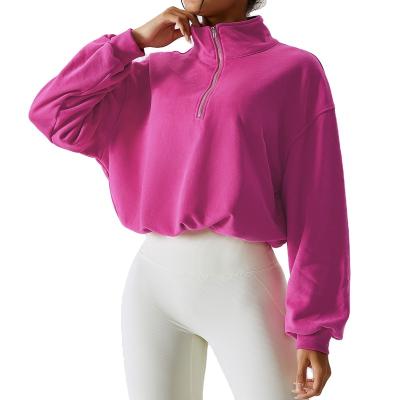 China Custom Made High Quality Anti-wrinkle Sportswear Girls Zip Up Simple Pullover Sweatshirts for sale