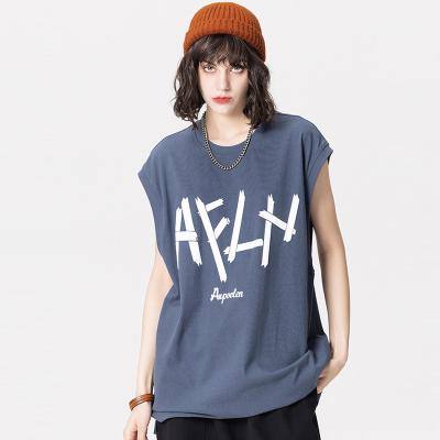 China New Summer Trend Solid Color Breathable Customized Oversized Sleeveless T-shirt For Women for sale