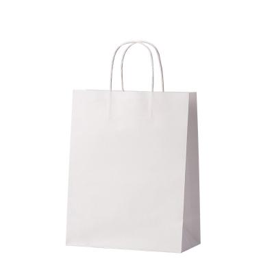 China Luxury Handmade Recycled Fashion Packaging White Paper Gift Bag With Printed Your Own Logo Lunch Bags for sale