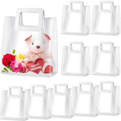 China Wholesale Elegant Luxury Durable Bulk Travel Silicone Rubber PVC Gift Soft Transparent Bags With Handle for sale