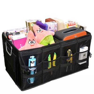 China Custom Durable Recycle Car Organizer Storage Trunk Box Fabric Storage Bag Built-In With Foldable Lid for sale