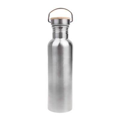 China Business Stocked Hot New Novelty Customized Logo Sport Drink Double Walled Branded Stainless Steel Water Bottle With Bamboo Lid for sale