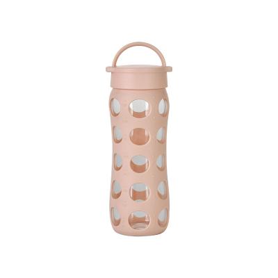 China Viable Leakproof Wholesale Water Bottles Borosilicate Sports Bamboo Lid And Protective Sleeve for sale