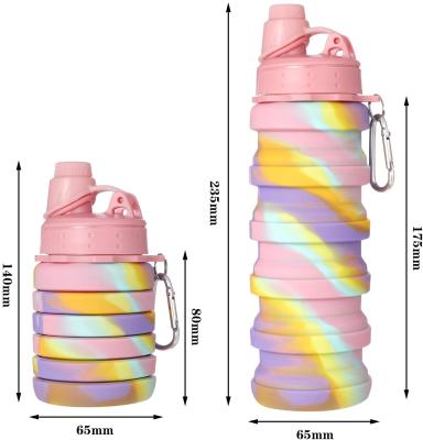 China Sustainable Bpa Free Durable Sports 400ml Silicone Collapsible Water Bottle for sale