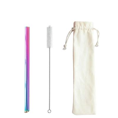 China 215*12mm Reusable Custom Logo Disposable Smoothie Straws Beveled Pipe Boba Metal Angled Tea Straw With Oblique Tip Bubble Incisions for sale