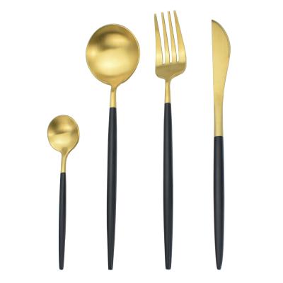 China Disposable 30% Off 4 Pcs Luxury Gold Plated Cutlery Set Christmas Gift Set for sale