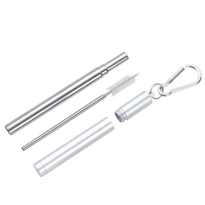 China Rose Gold Reusable Metal Straws Disposable, Portable Telescopic Stainless Steel Straw With Travel Case for sale