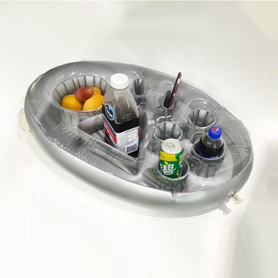 China PVC 8 ​​Hole Large Capacity Inflatable Drink Holder Beach Pool Floating Tray for sale