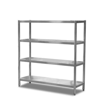 China Suitable for outdoor fabricating 304 stainless steel sheet racks shelving, 4 tier stainless steel shelves for industrial warehouse for sale