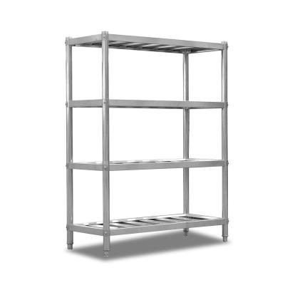 China Suitable for outdoor factory direct durable metal warehouse 4 tier stainless steel kitchen storage shelf rack for sale