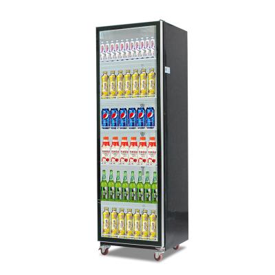 China New Style Supermarket Display Freezer Vertical Beverage Fridge Beer Cooler 420L for sale