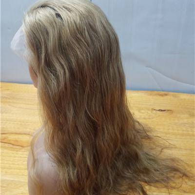 China Silky Straight Wave Stock Cheap 22 Inch Highlight Natural Wave Full Lace Wig for sale