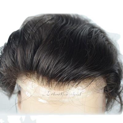 China Body Wave Hairpiece Stock Poly Base Men's Wigs for sale