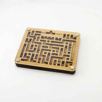 China Educational Toy Double Labyrinth Puzzle Maze Game Balance Side Ball Game for sale