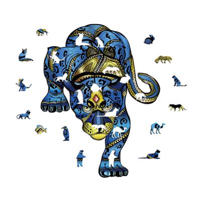 China Hot Selling Unique Educational Toy Jigsaw Puzzle Shape Pieces Leopard Puzzle for sale