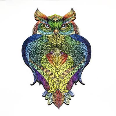 China Toy Amazon Jigsaw Puzzle Shape Pieces Educational Hot Selling Unique Owl Puzzle for sale