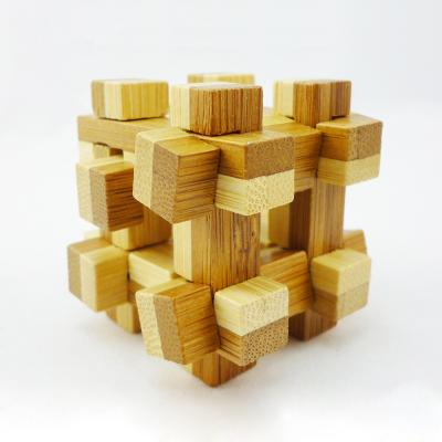 China Playful Game 3D Brain Teasers Adult Bamboo Puzzle for sale