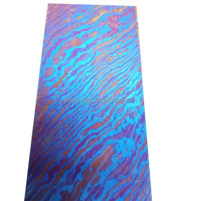 China Low Weight Timascus Titanium Damascus Sheets Titanium Plate EDC Material for sale