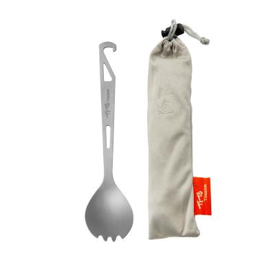 China TiTo Camping Utensils Titanium Pure Titanium Spork With Opener Use For Picnic Hiking Travel Camping Accessories for sale